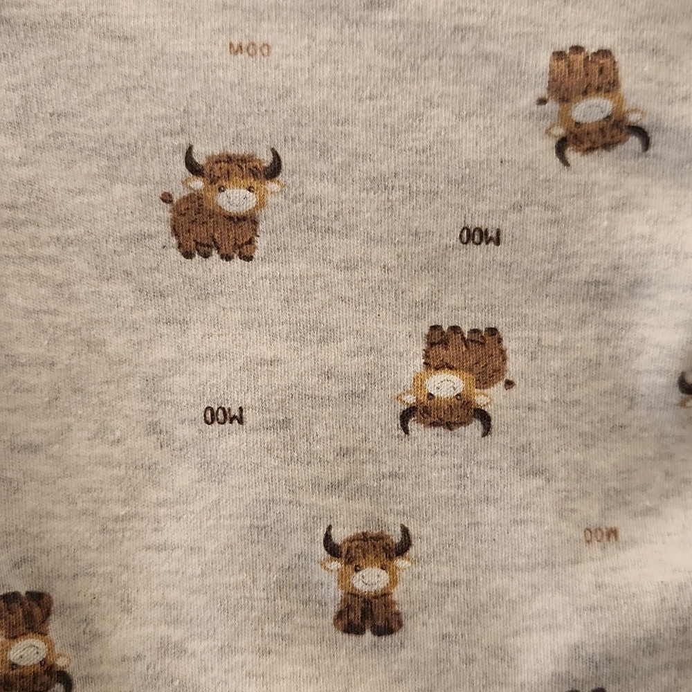 Chickpea Original Cow Print 2 Piece Long Sleeve Bodysuit Set - Picture 13 of 16